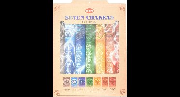 Hem Wierrook cadeau set - 7 Chakras - 7 geuren - 20 sticks per geur - handgemaakt uit India