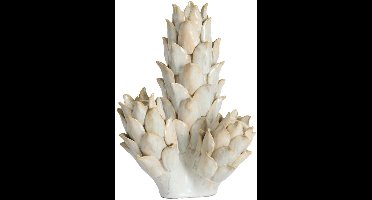 Light & Living Vaas Carciofo - Crème - 19.5x17x27.5cm - Keramiek - Modern - Bloemenvaas - Woondecoratie - Decoratieve vaas voor woonkamer of slaapkamer
