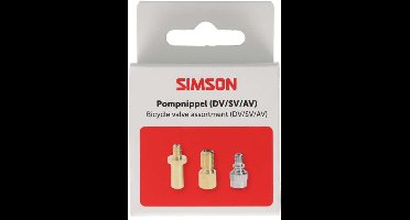 Simson pompnippel assortiment 3-delig