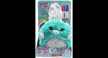 Scribble Me pluche knuffel om zelf te kleuren met stiften - creatief speelgoed.