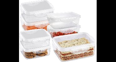 Plasticforte Vershoudbakjes set Classic - 7x stuks - vriezer en magnetron - kunststof - diverse maten - 600-800-1000-2000 ml