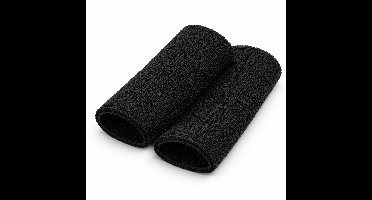 Set van 2 Premium Polszweetbanden Zwart 15 x 8 cm – Badstof Zweetband – Absorberend – Sport Polsband voor Fitness, Hardlopen, Tennis & Padel