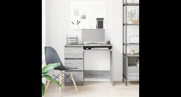 Bureau – Werkplek – Computerbureau – Thuiswerkplek – Schrijftafel – Grijs Sonoma – Compact 90x45x76 cm – Stevig Houtachtig Materiaal