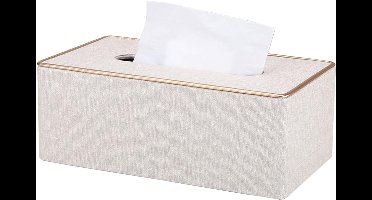 Oneay Tissuebox van PU-leer, tissuehouder geschikt voor kantoor, auto en thuis, grijs.