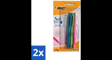 2 x BIC - Balpennen - Lichtgroen, Lichtblauw & Roze - Intrekbaar - 3 Balpennen - Balpennen - Inktpennen - Intrekbare Balpennen - Schrijfpennen - Balpen Set