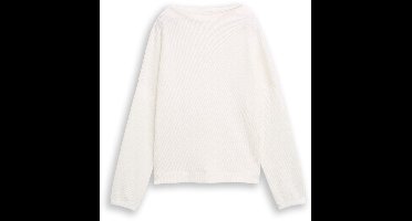 Tom Tailor - Sweatshirt met opstaande kraag - Maat M - Whisper White