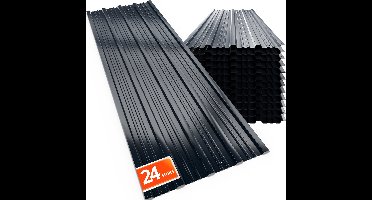 Gardebruk Dakplaten – Set van 24 Verzinkt Staal 129x46cm – Antraciet