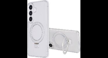 Accezz Hoesje - Geschikt voor Samsung Galaxy S26 - Ring Stand Backcover met Magnetische Ring - Transparant