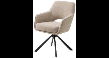 Eetkamerstoel Cowley draaibaar - Chenille - Linen - 59x65x86 cm - eetkamerstoelen set van 2