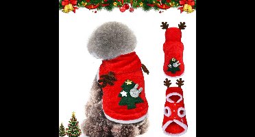 Oneay Kerstkleding voor honden, hondenjas, kostuum voor kleine honden, kerstkostuum voor honden, winterjas met capuchon voor huisdieren, hondenkleding, dierenkleding (M)