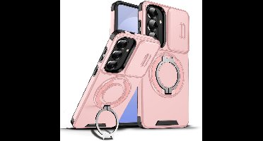 Hoesje Geschikt voor Samsung Galaxy S26 Plus hoesje Rose Goud - Shock Hybrid Armor Hoes met Kickstand Ring en Camera Bescherming - Geschikt voor MagSafe