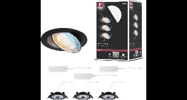 LED-inbouwlamp White Select Aumus Set van 3 rond 105mm 90° 3x5W 3x700lm 230V dimbaar 2700 - 6500K Zwart