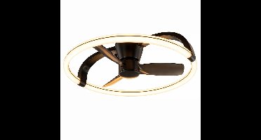 REALITY STOCKHOLM - Plafondventilator - Zwart mat - incl. 1x SMD 37 W - Licht apart schakelbaar - Afstandsbediening - Dimbaar - Traploos instelbare lichtkleur - Niet externe dimmerbaar - Timer - Zomer- en wintermodus - 6 snelheidsniveaus