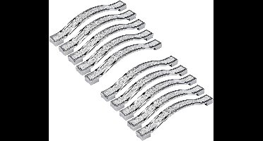 Oneay Set van 10 moderne, mat en gepolijste kristallen handgrepen voor kasten, dressoirs en kledingkasten, zilverkleurig, zinklegering.