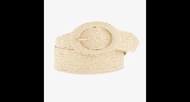 Dames riem gevlochten creme - Beige - Maat 105
