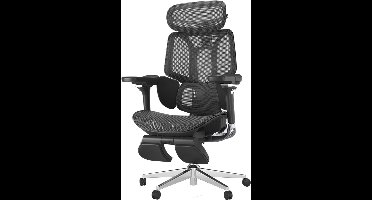 Ergonomische Bureaustoel – Kantoorbureaustoel – Werkstoel – Gamestoel – Comfortstoel – 3-zone Dynamische Lendensteun – Uittrekbare Voetsteun