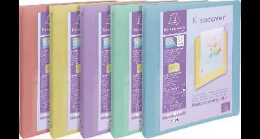 Exacompta 15x Ringband 4 ringen 30mm polypropyleen Kreacover Pastel - A4 - Geassorteerd - 51779E