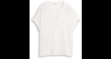 Tom Tailor - Crinkle T-shirt - Maat XS - Whisper White