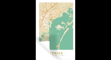 Muurstickers - Sticker Folie - Venetië - Stadskaart - Plattegrond - Vintage - Kaart - 20x30 cm - Plakfolie - Muurstickers Kinderkamer - Zelfklevend Behang - Zelfklevend behangpapier - Stickerfolie