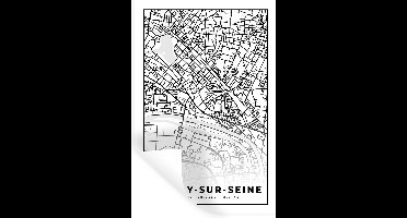 Muurstickers - Sticker Folie - Stadskaart - Plattegrond - Kaart - Frankrijk - Épinay-sur-Seine - Zwart wit - 20x30 cm - Plakfolie - Muurstickers Kinderkamer - Zelfklevend Behang - Zelfklevend behangpapier - Stickerfolie