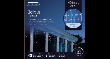 Lumineo ijspegelverlichting - 490 LED -helder wit - 20 m - 8 lichteffecten - kerstverlichting