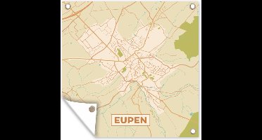 Tuinposters Stadskaart - Plattegrond - Vintage - Eupen - Kaart - België - 50x50 cm - Tuindoek