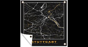 Tuinposters Stuttgart - Goud - Plattegrond - Kaart - Stadskaart - Duitsland - 50x50 cm - Tuindoek