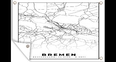 Tuindecoratie Bremen - Stadskaart - Plattegrond - Kaart - 60x40 cm - Tuinposter - Tuindoek