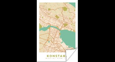 Poster Plattegrond - Konstanz - Vintage - Kaart - Stadskaart - 20x30 cm