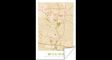 Poster Willich - Kaart - Vintage- Stadskaart - Plattegrond - 20x30 cm