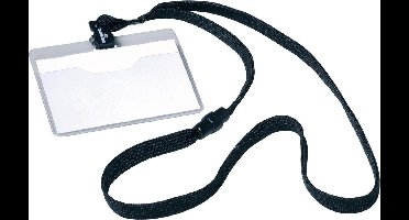 Durable badge met textielband zwart, 10 stuks 6 stuks