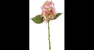 Kunstbloem Hortensia 38 cm Roze