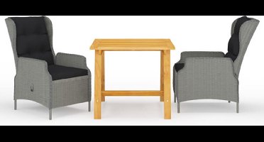 vidaXL - 3-delige - Tuinset - lichtgrijs