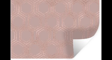 Muurstickers - Sticker Folie - Patronen - Roségoud - Roze - 30x20 cm - Plakfolie - Muurstickers Kinderkamer - Zelfklevend Behang - Zelfklevend behangpapier - Stickerfolie