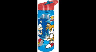 Sonic the Hedgehog Tritan Drinkfles - 580 ml – Vaatwasserbestendig & BPA-vrij - Drinkfles voor kinderen – Transparant blauw/Rood