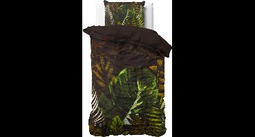 Jungle Art 2 - 1-persoons - dekbedovertrekset - 140x220cm - taupe