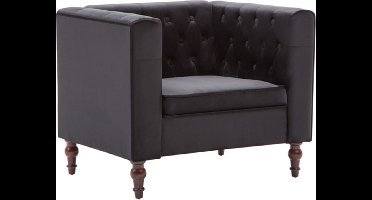 vidaXL - Fauteuil - fluweel - zwart