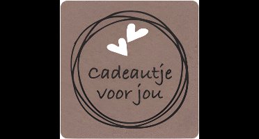 Vierkant Kraft etiket Cadeautje voor jou -Sticker-Etiket- 39mm x 39mm / rol 250 st.
