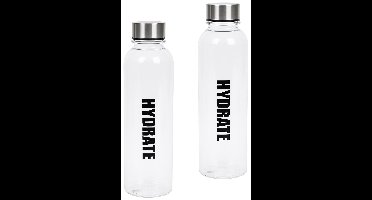 Set van 2 drinkflessen 500 ml – lekvrije kunststof waterflessen voor koude dranken
