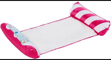 Eddy Toys Luchtbed Zwembad – Luchtmatras Zwembad Volwassenen vanaf 14 jaar – Opblaasbed met Hoofd- en Voetrol – Tot 80 kg – Voor Ondiep Water – Inclusief Reparatiepatch - Roze