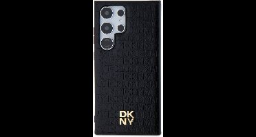 DKNY - Leren - Patroon Metaal Logo MagSafe hoesje voor Samsung Galaxy S24 Ultra - zwart