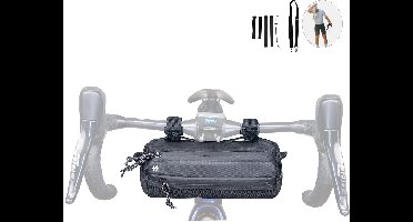 Lumiere & Co. Zwarte fietsstuurtas, fietsstuurtas, fietsstuurtas, fietstassen, stuur, mountainbike opbergruimte, fietstas voor fiets