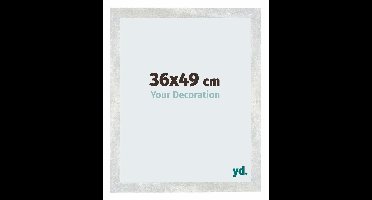 Your Decoration - Fotolijst 36x49 cm - MDF - Zilver Glanzend Vintage - Mura
