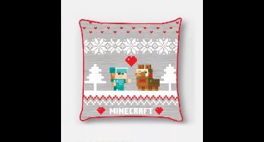 Minecraft Sierkussenhoes – 40x40 cm – Fluweelzacht – 100% Polyester – Alleen Kussenhoes – Gamer Decoratie - kerst - kerstcadeau
