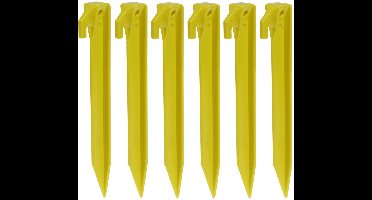 Redcliffs tentharingen - pennen - 6x - geel - kunststof - 23 cm - voor diverse ondergronden - camping - kamperen