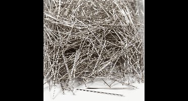 Kopspelden, L: 37 mm, dikte 0,7 mm, ca. 4500 stuk, zilver, 500 gr/ 1 doos