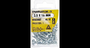 Spaanplaatschroeven Clinderkop Pozidriv Verzinkt 3.5x16mm