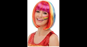 Smiffys - Rainbow Bob Wig - Regenboog