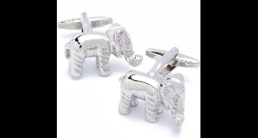 Manchetknopen - Olifanten Zilverkleurig Gedetailleerd