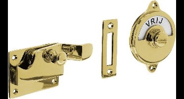 Intersteel WC-overslag met bocht vrij/bezet messing gelakt